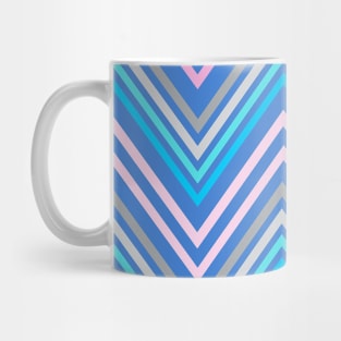 Periwinkle Blue Pink and Gray Chevron Abstract Pattern Mug